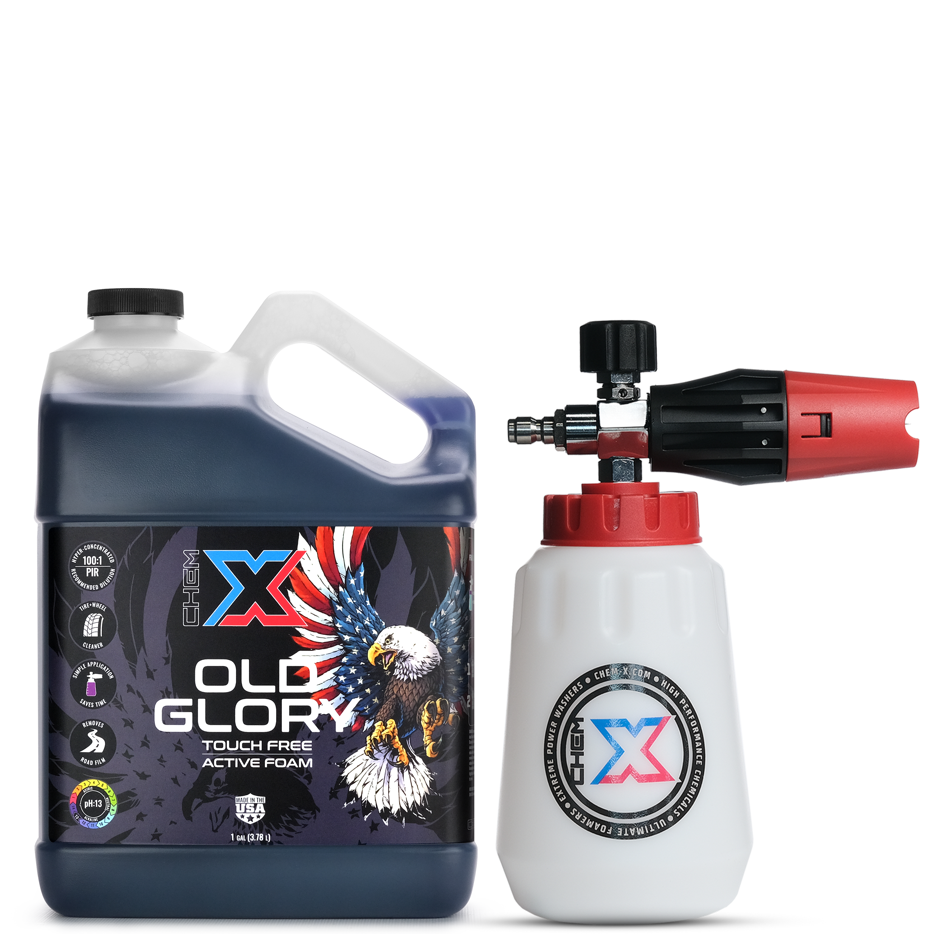 Old Glory: Touch Free Active Foam Vehicle Wash Foam Cannon Kit - Chem-X