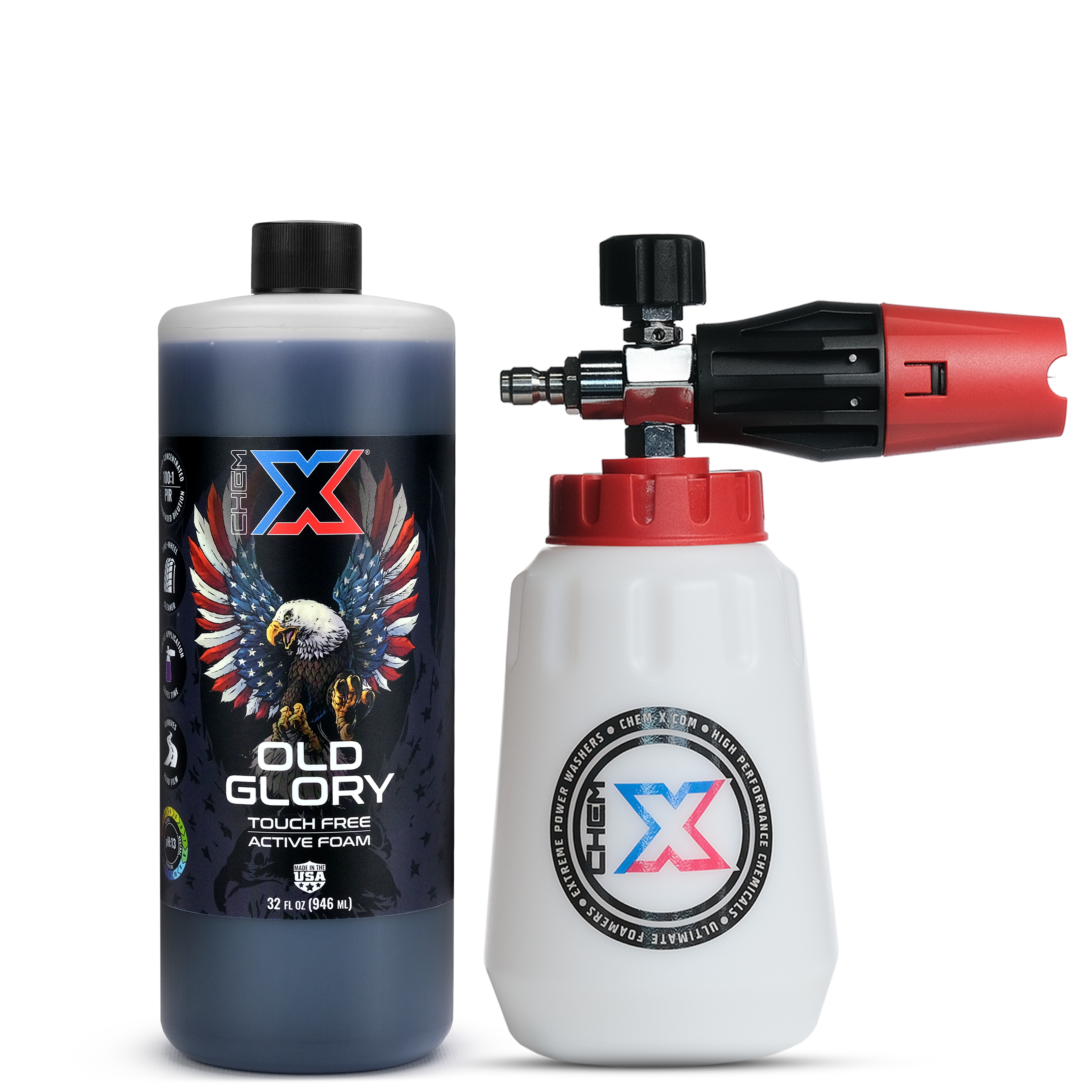 Old Glory: Touch Free Active Foam Vehicle Wash Foam Cannon Kit - Chem-X
