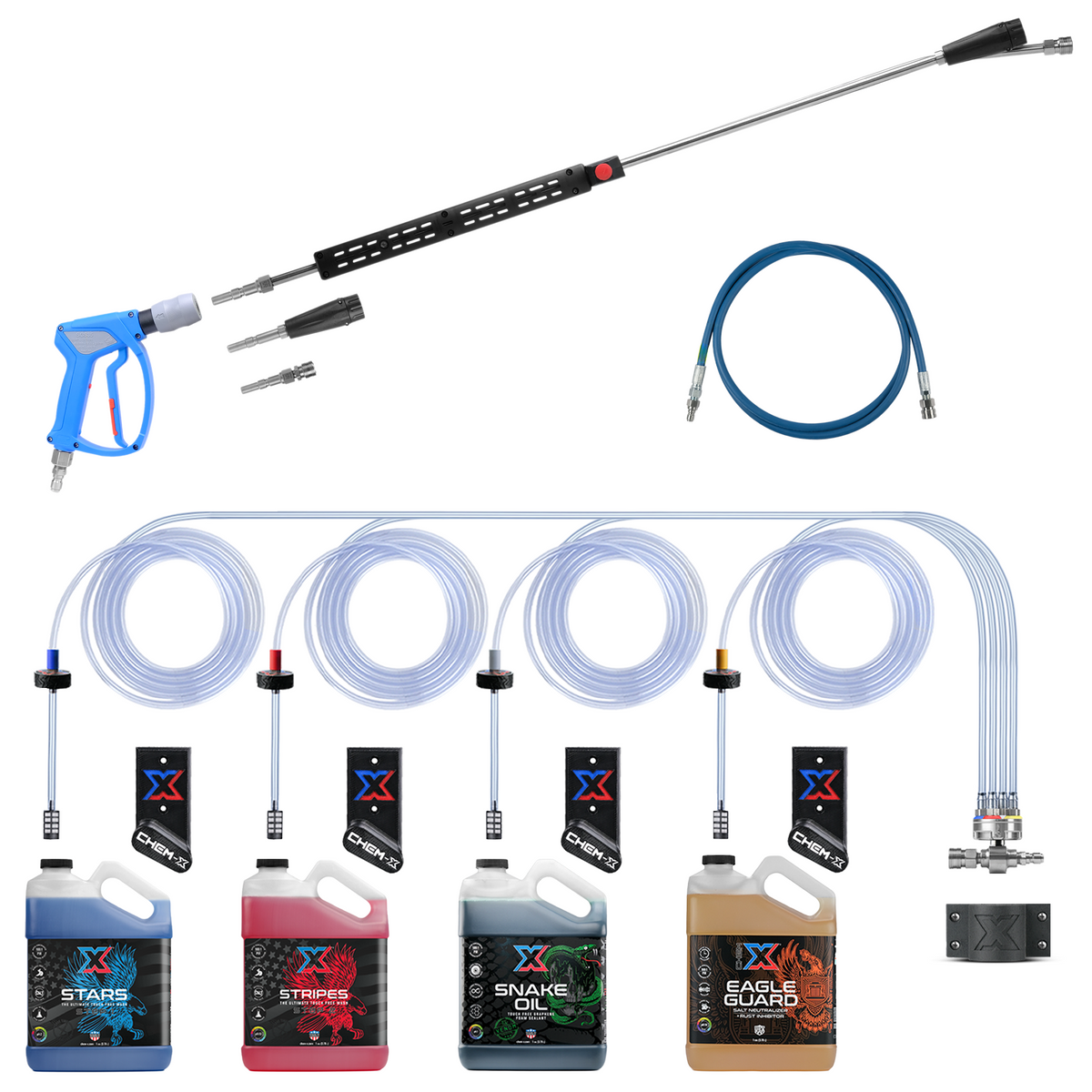 X4 Foam Injector Kit: 4 Soaps + 44" Lance