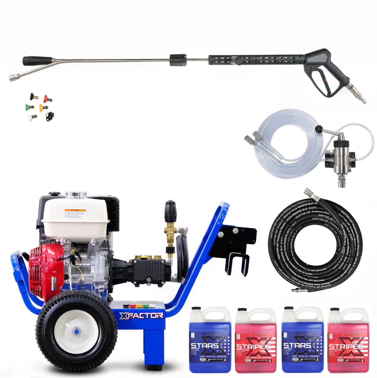 X Factor Portable Gas Power Washer - REAL DEAL TOUCHLESS FOAMING KIT