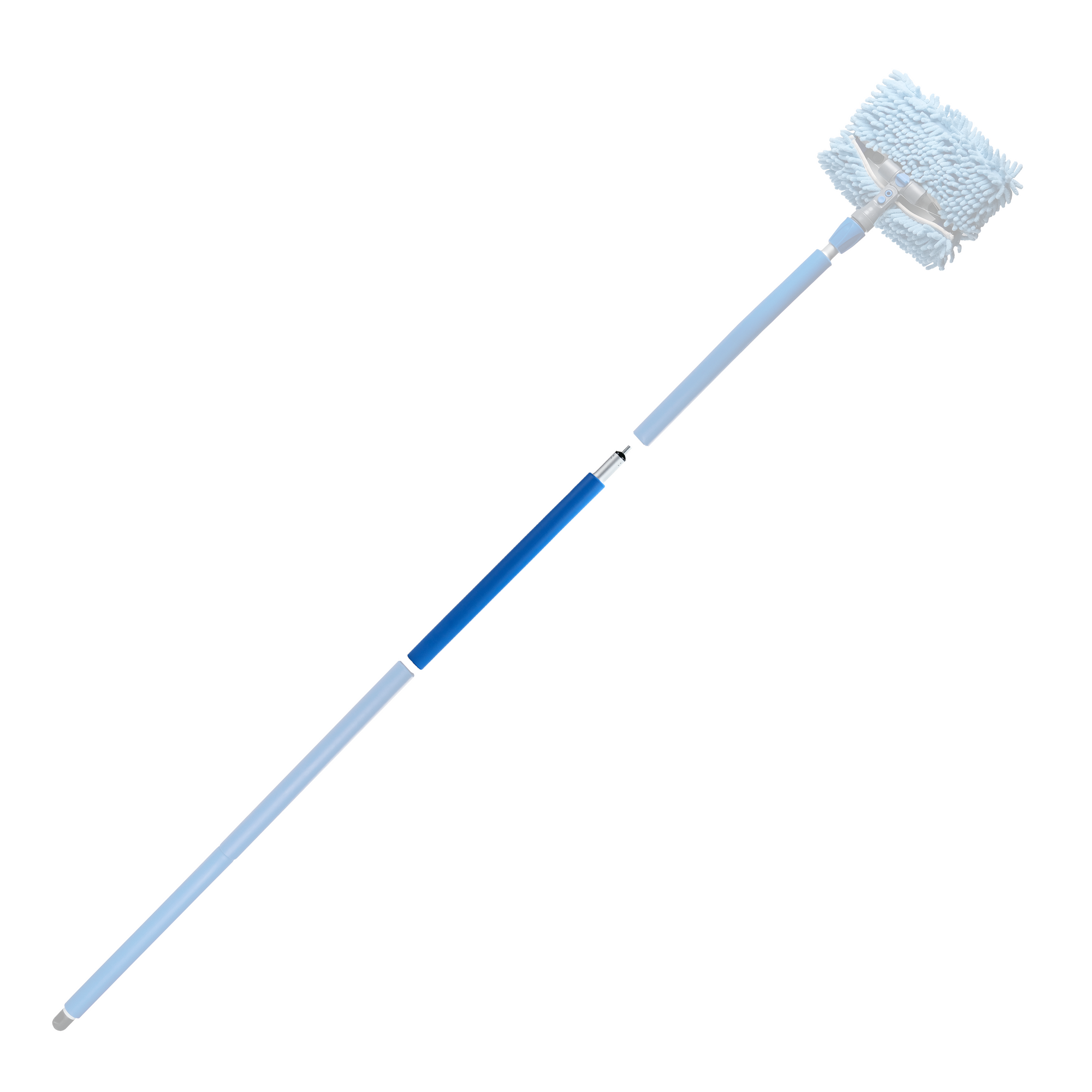 Autofiber Mitt On A Stick Pro Brosse De Lavage Avec Tete Reglable 360 Pole Longue Extensible De 35 A 83
