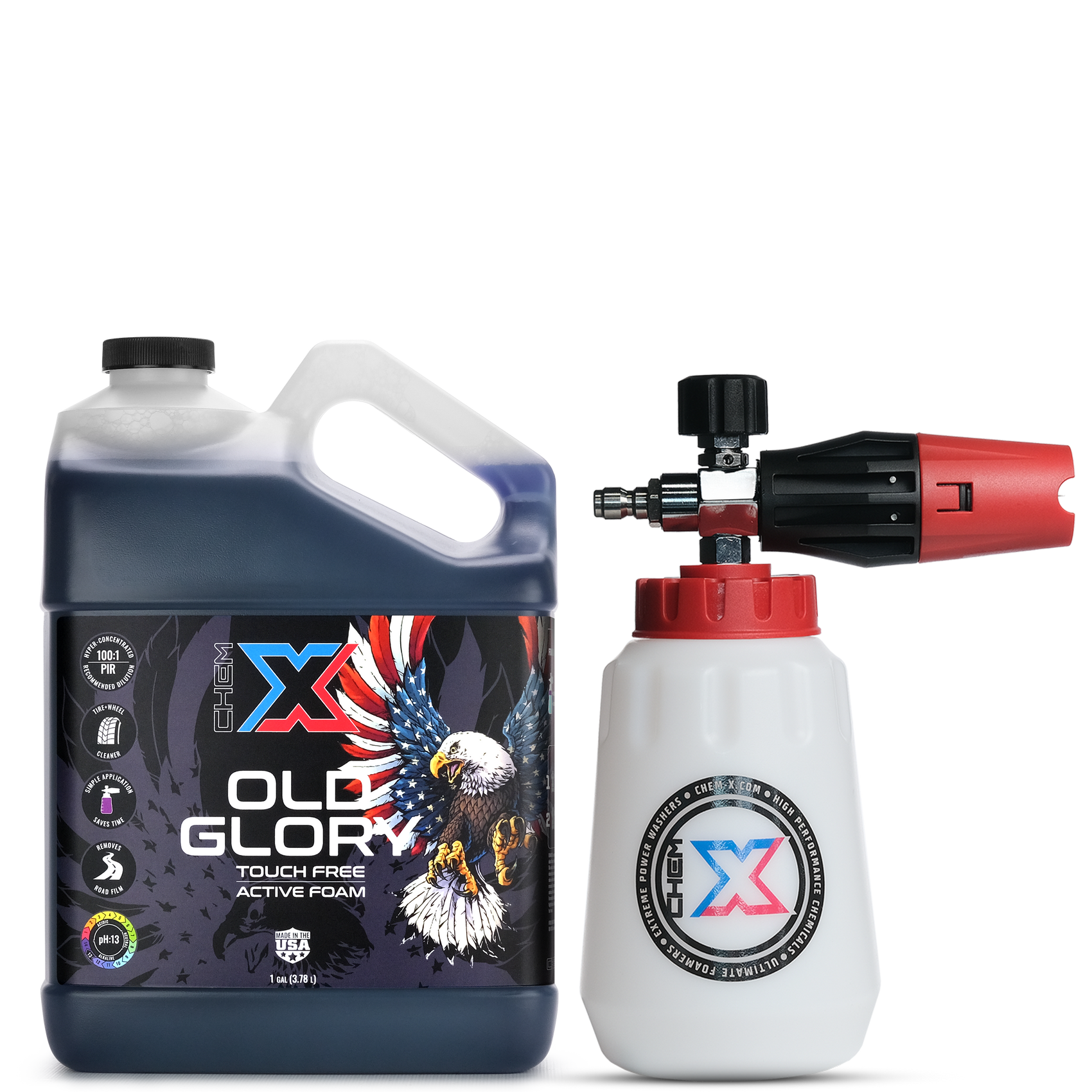 Old Glory: Touch Free Active Foam Vehicle Wash Foam Cannon Kit - Chem-X