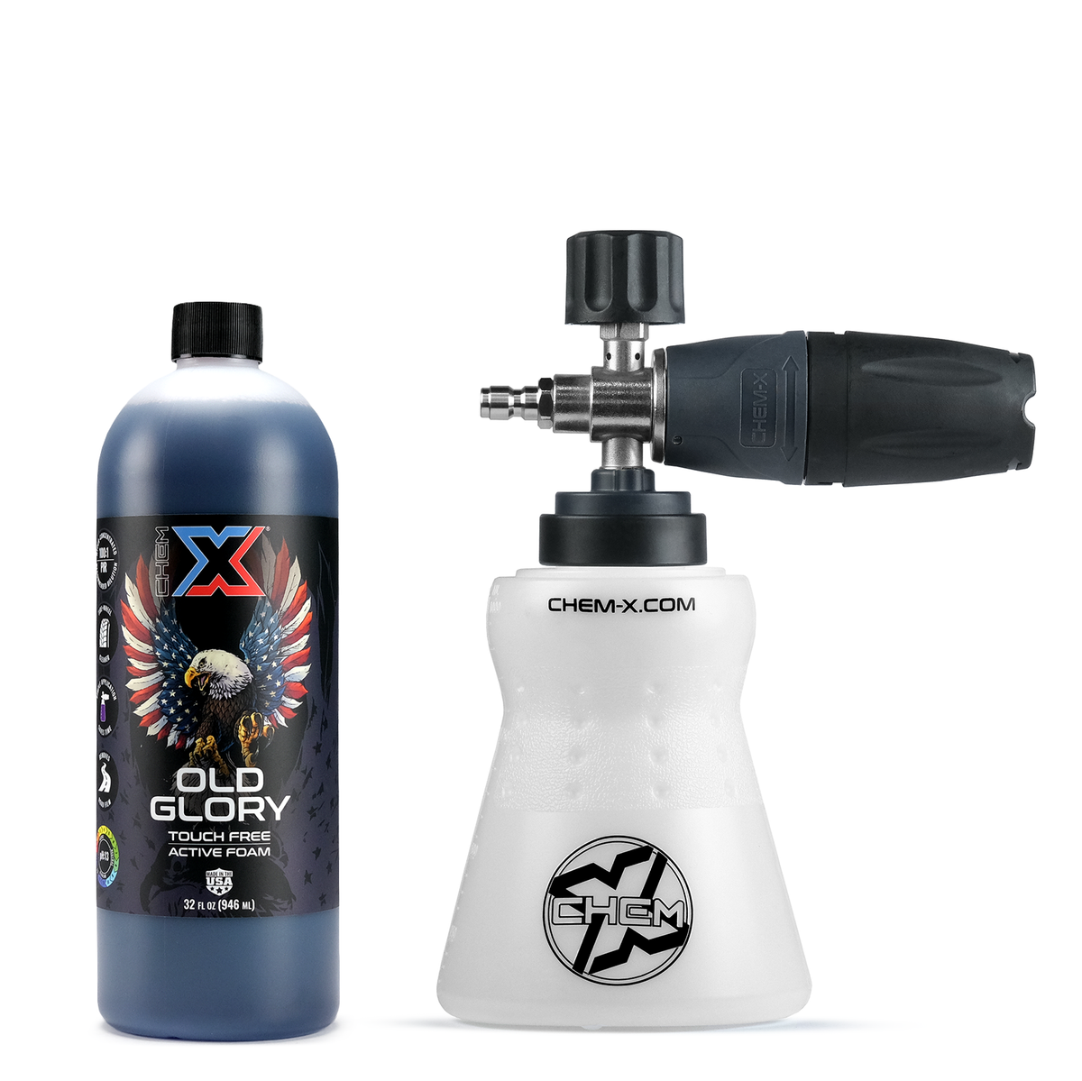 One Step Foam + Clean Kit: Old Glory with Freedom Foam Cannon - Chem-X