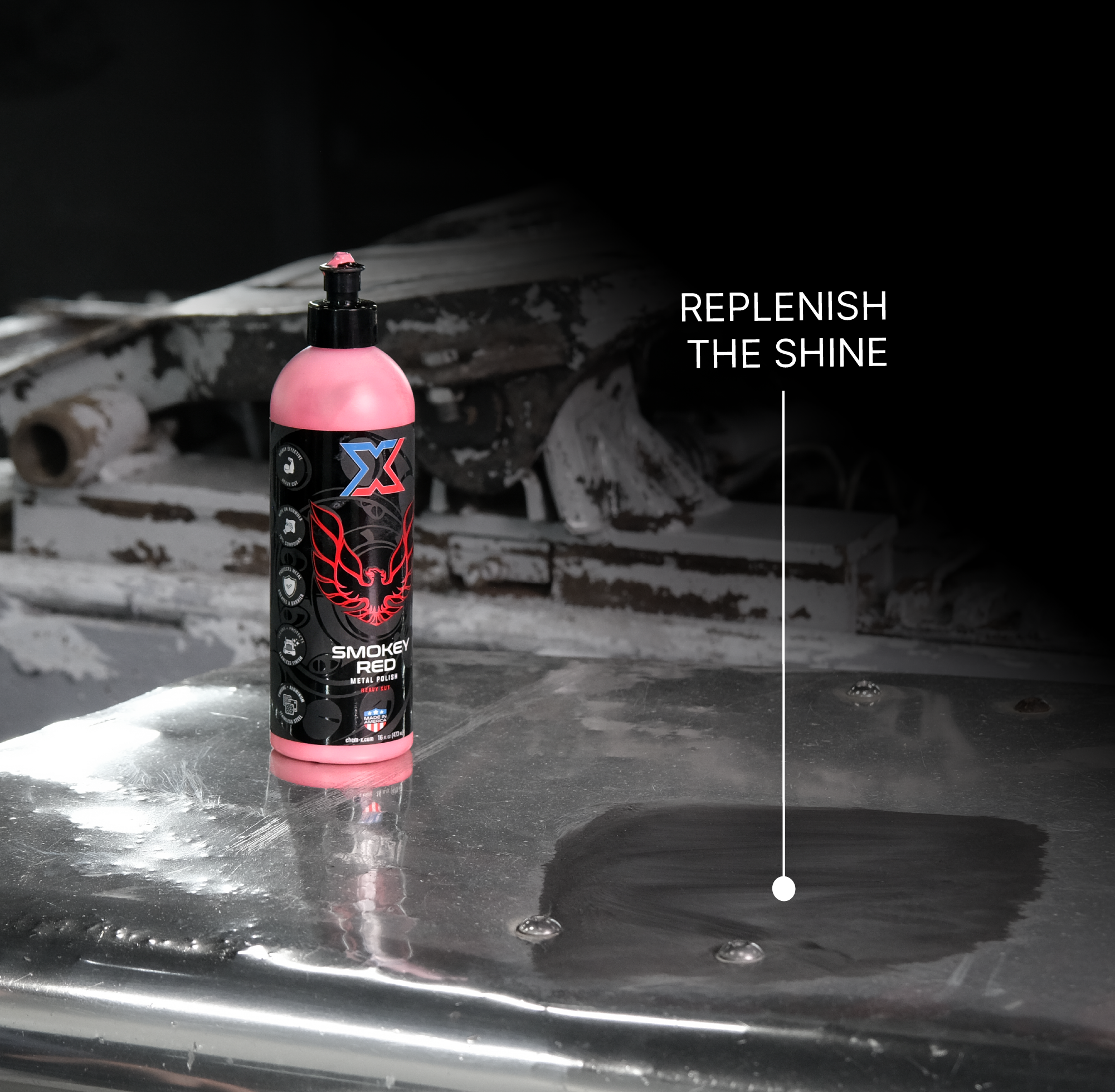 Smokey Red: Heavy Cut Metal Polish