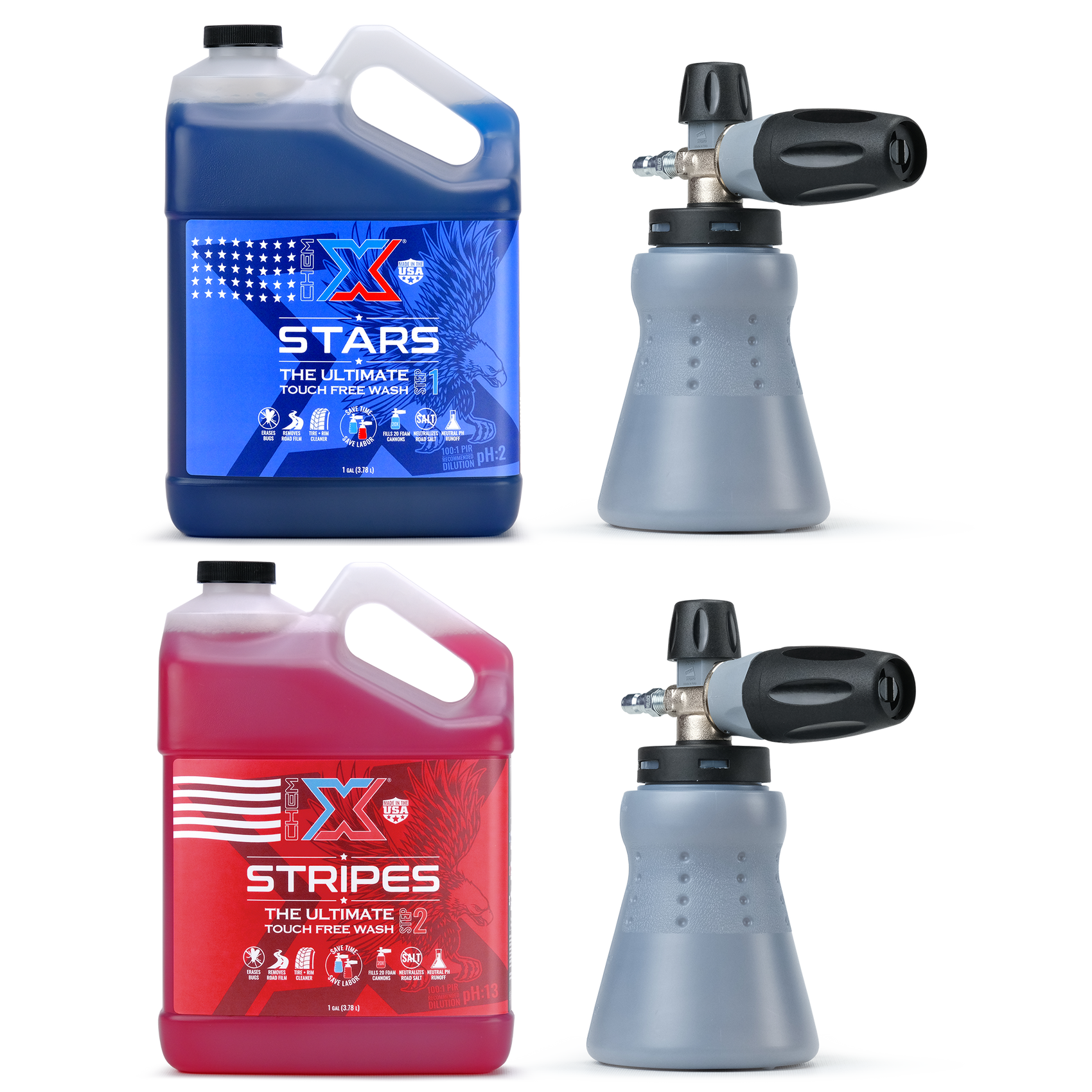 Stars and Stripes Ultimate Touch Free Vehicle Wash Foam Cannon Kit - Chem-X