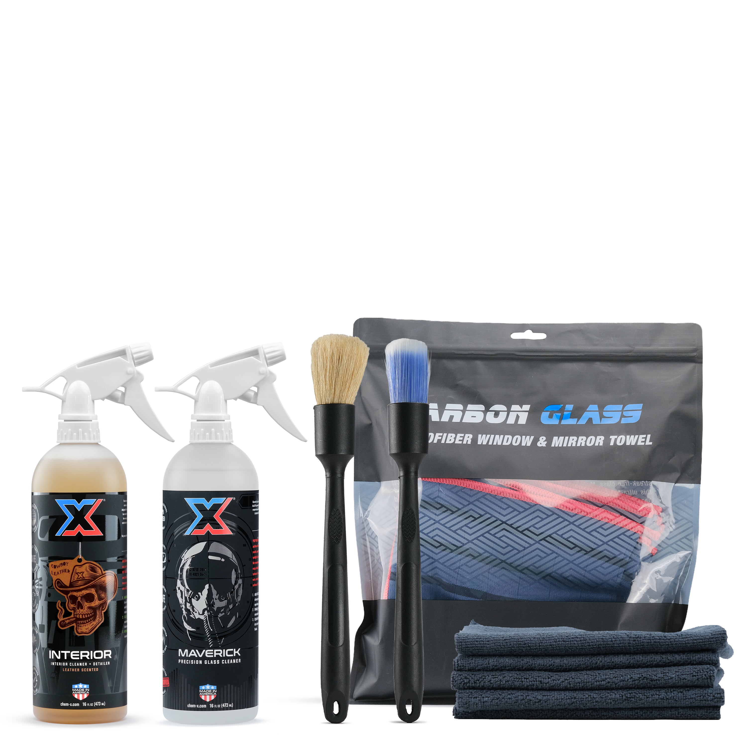 Interior + Glass Cleaning Kit: Leather Scent