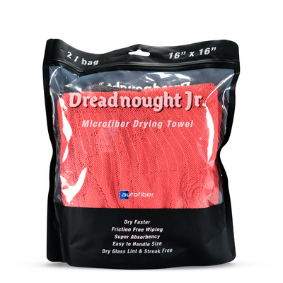 Autofiber Dreadnought Jr. Drying Towel: 2 Pack, 1100GSM, 16" x 16"