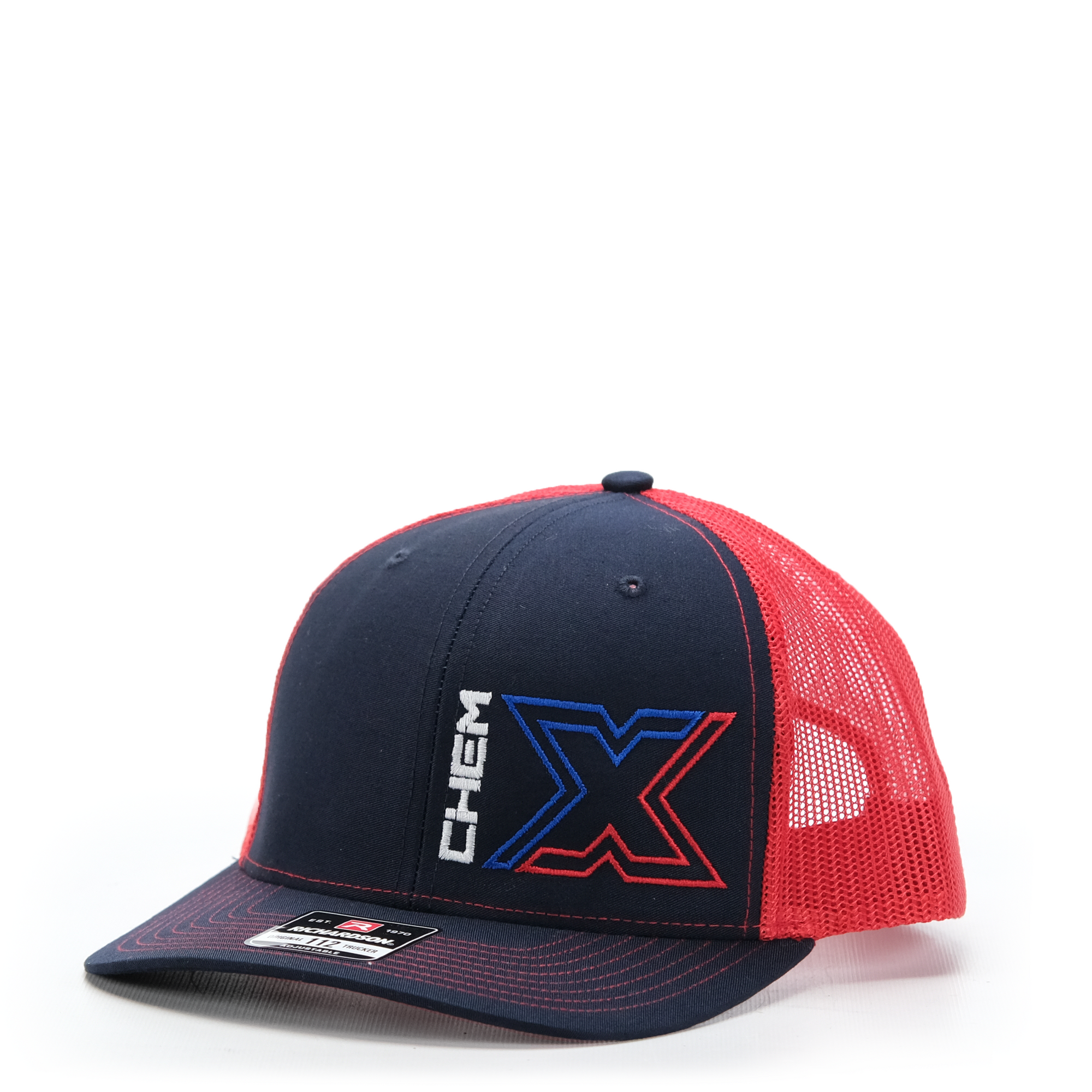 Chem-X Trucker Hat: Richardson 112 Midnight Navy / Red