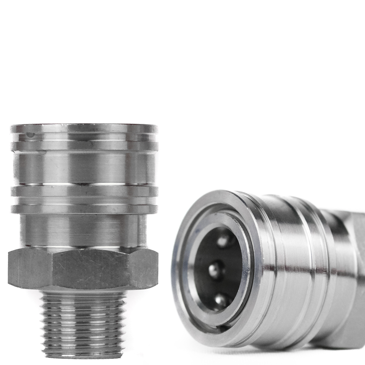 3/8" Male Thread QC Coupler - Stainless - Chem-X