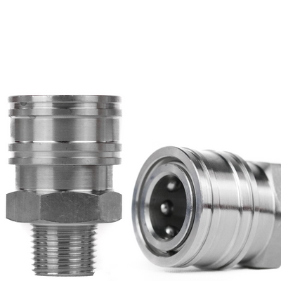 3/8" Male Thread QC Coupler - Stainless - Chem-X