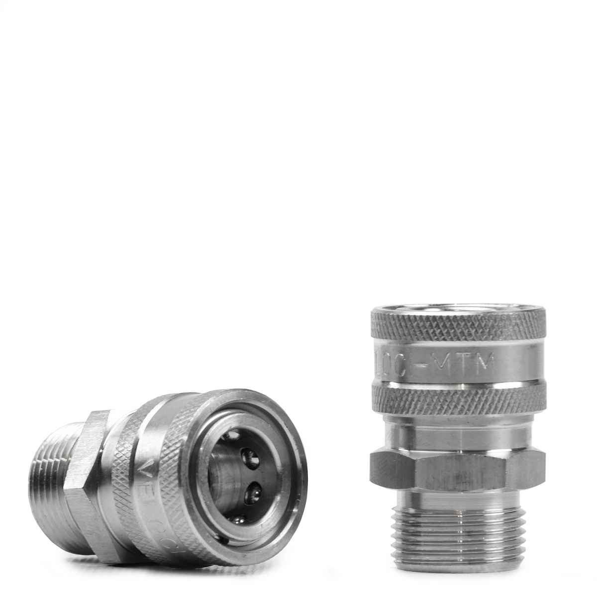 MTM Adapter: M22 plug x 3/8&quot; QC Coupler - Stainless - Chem-X