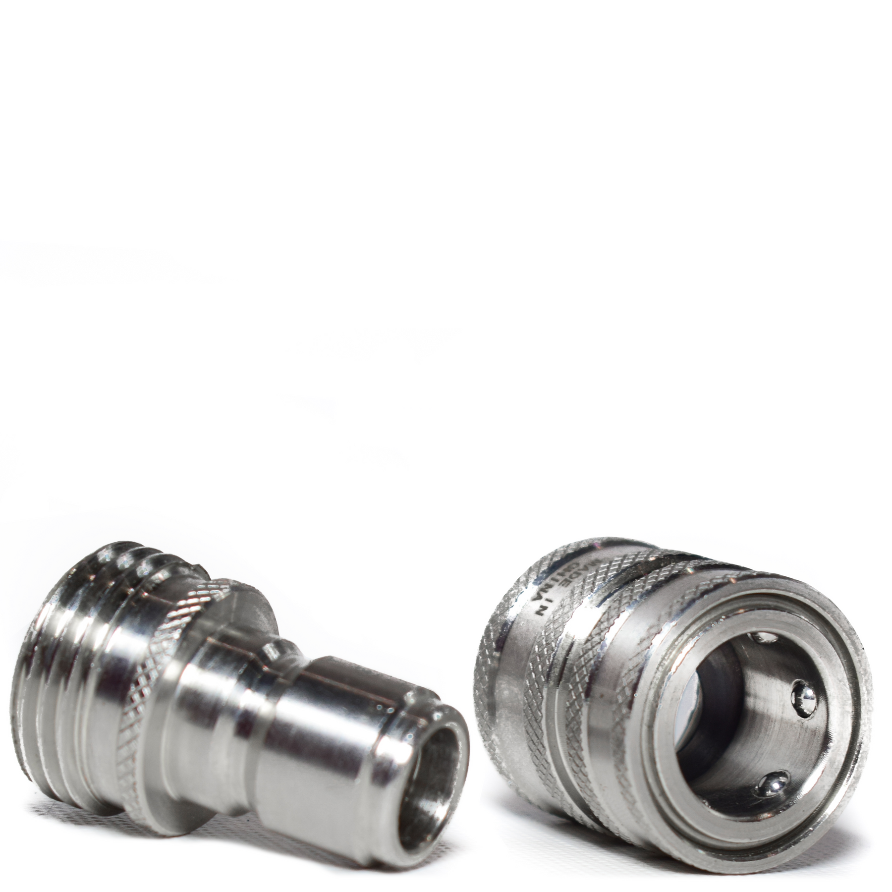 thumbnail image 2 of MTM Hydro 24.5020 Stainless Steel Garden Hose Coupler W/ Check Valve & Shut Off Plug 2 of 4